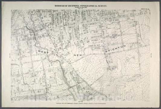 Historic Map - 1906 New York, N.Y. Richmond, Sheet No. 16. [Includes West New Brighton (West Brighton) And (Port Richmond).] - Vintage Wall Art