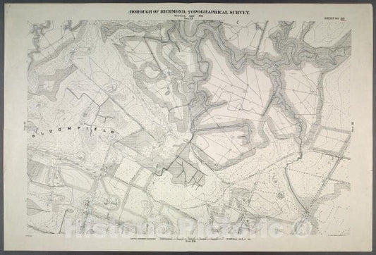 Historic Map - 1906 New York, N.Y. Richmond, Sheet No. 20. [Includes Lamberts Lane, South Avenue And Hughes Avenue In Bloomfield.] - Vintage Wall Art