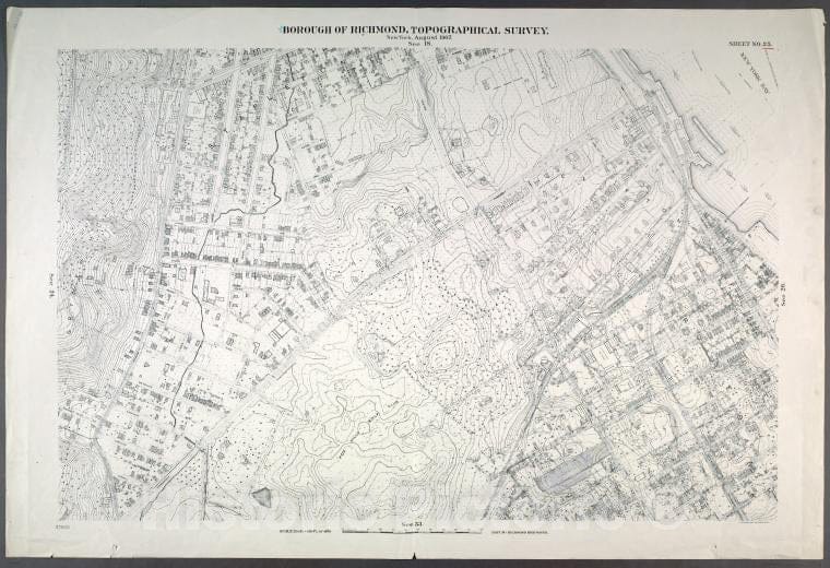 Historic Map - 1906 New York, N.Y. Richmond, Sheet No. 25. [Includes Grymes Hill, Stapleton, Clifton, Fox Hills, And Rosebank.] - Vintage Wall Art