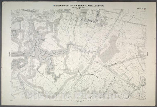 Historic Map - 1906 New York, N.Y. Richmond, Sheet No. 28. [Includes Bloomfield, (Staten Island Wet Lands Preserve), (Bulls Head) And South Avenue.] - Vintage Wall Art