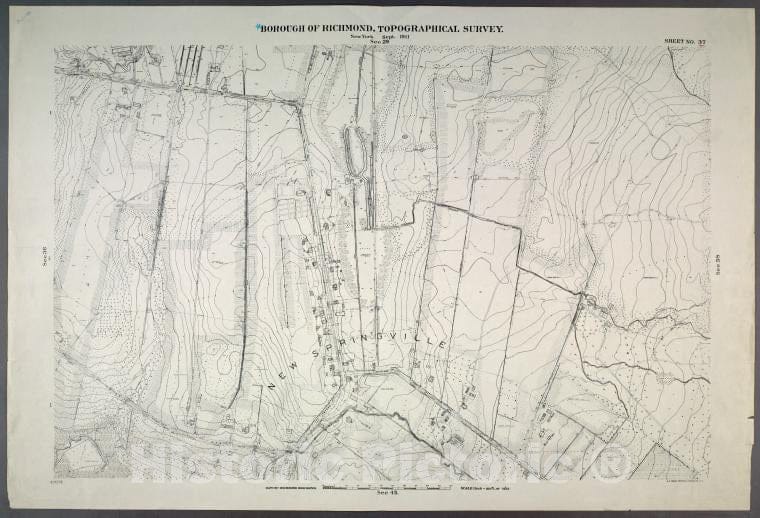 Historic Map - 1906 Sheet No. 37. [Includes Rockland Avenue, Signs Road In New Springville.] - Vintage Wall Art
