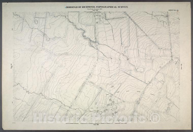 Historic Map - 1906 New York, N.Y. Richmond, Sheet No. 38. [Includes Port Richmond Road, Manor Road, Bradley Avenue And Gun Factory Road.] - Vintage Wall Art