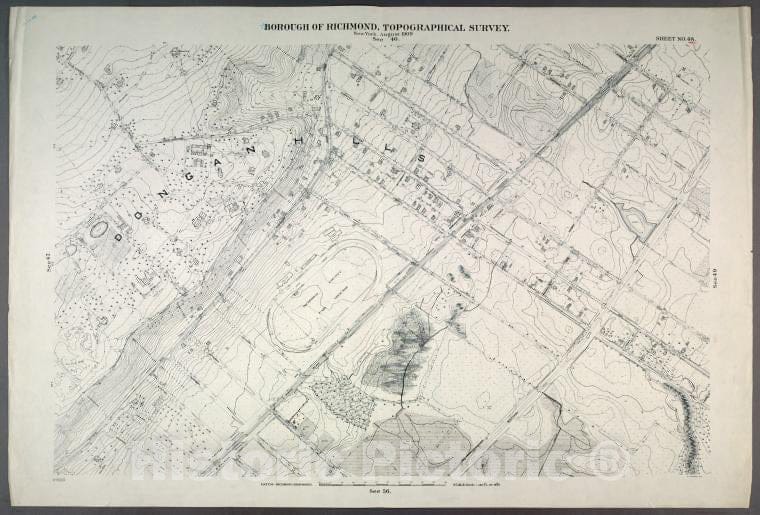 Historic Map - 1906 New York, N.Y. Richmond, Sheet No. 48. [Includes Dongan Hills, Southside Boulevard, Four Corners Road, Liberty Avenue And Cromwell Avenue.] - Vintage Wall Art