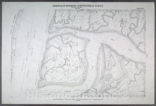 Historic Map - 1906 New York, N.Y. Richmond, Sheet No. 51 [Includes Island Of Meadows, Fresh Kills And Arthur Kill.] - Vintage Wall Art