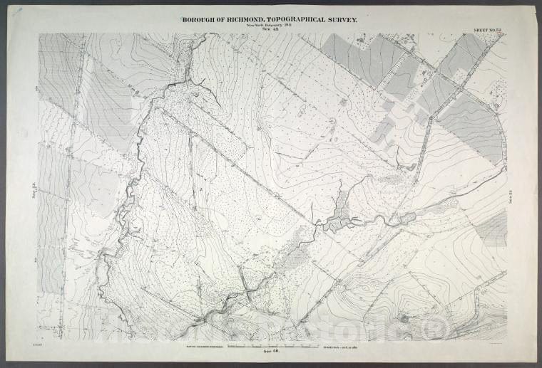 Historic Map - 1906 New York, N.Y. Richmond, Sheet No. 53. [Includes Richmond Hill Road, Forest Hill Road, Old Stone Road And Mill Road.] - Vintage Wall Art