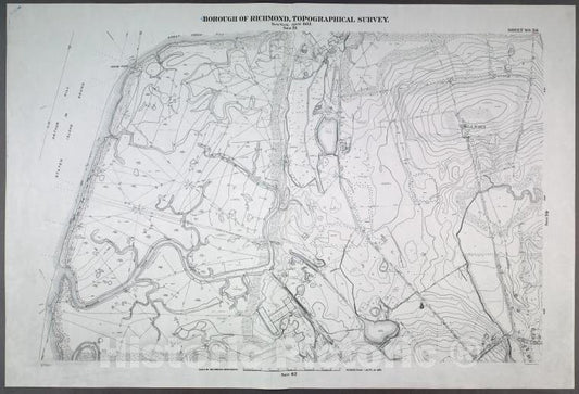 Historic Map - 1906 New York, N.Y. Richmond, Sheet No. 58. [Includes Benedict'S Creek, Rossville Brick House, Cedar Point And Surrounding Areas.] - Vintage Wall Art
