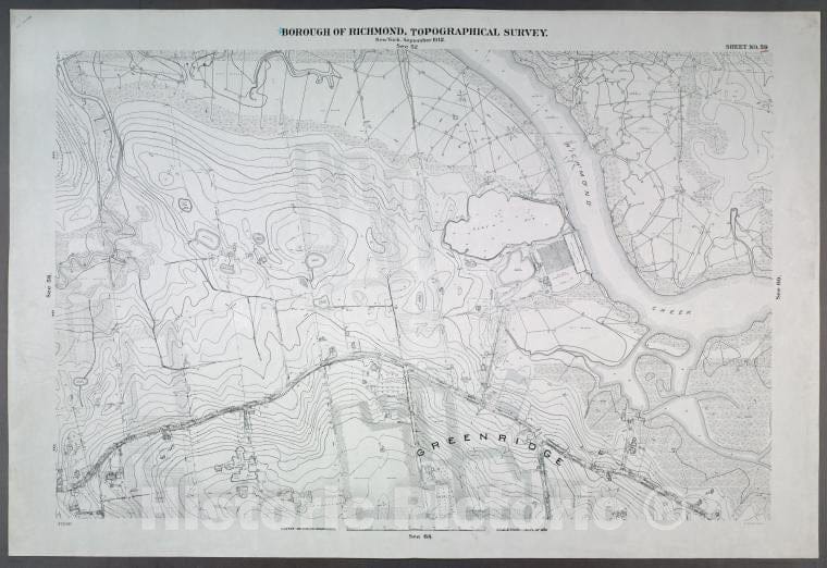 Historic Map - 1906 New York, N.Y. Richmond, Sheet No. 59. [Includes Fresh Kills Road (Arthur Kills Road) Green Ridge And Richmond Creek.] - Vintage Wall Art