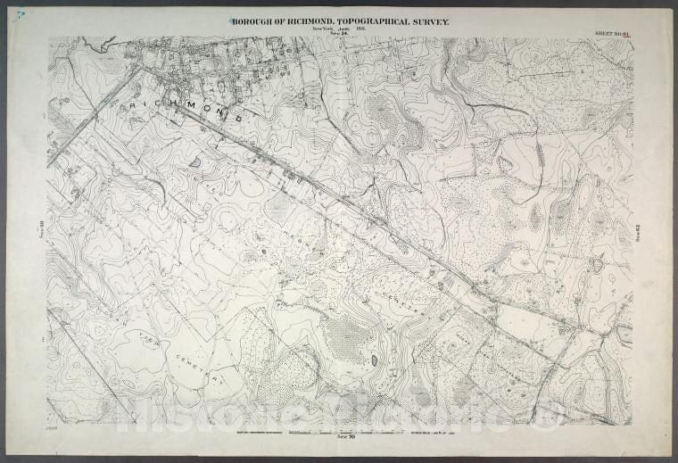 Historic Map - 1906 New York, N.Y. Richmond, Richmond, Garretson, Fresh Kills, Mc Kinley, Margaret, Laurel, Center And Court In (Richmond Town) Richmond. - Vintage Wall Art