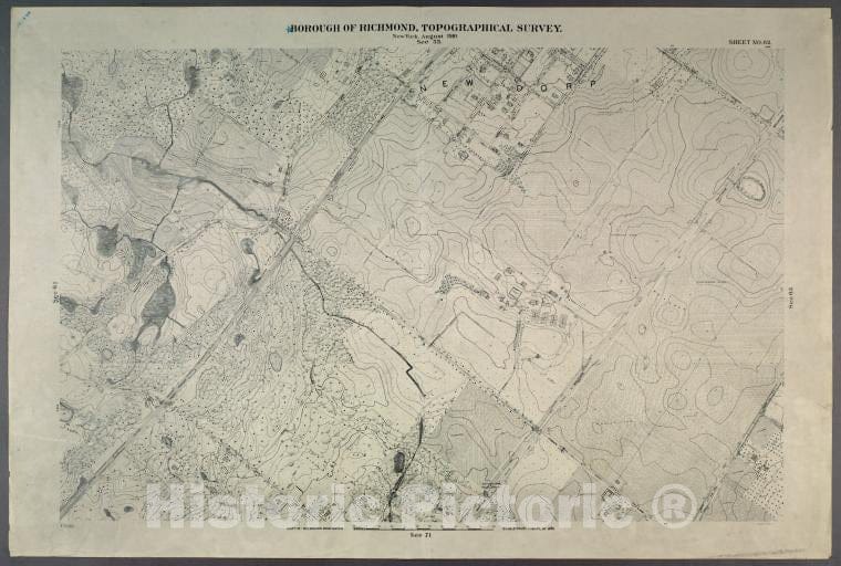 Historic Map - 1906 New York, N.Y. Richmond, Sheet No. 62. [Includes New Dorp Lane, Southside Boulevard, Tysen'S Lane, Guyon, Old Mill Road And Beach In New Dorp. - Vintage Wall Art