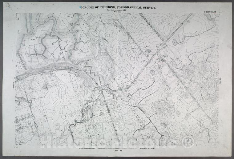 Historic Map - 1906 New York, N.Y. Richmond, Sheet No. 67. [Includes Huegnot Avenue, (Arthur Kill Road) Fresh Kills Road And Olive Street In Valley Forge.] - Vintage Wall Art