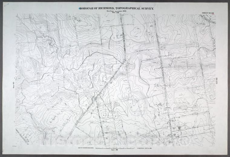 Historic Map - 1906 New York, N.Y. Richmond, Sheet No. 68. [Includes (Green Ridge) Carleton Boulevard, Halpin Avenue, Legate Avenue And Annadale Road.] - Vintage Wall Art
