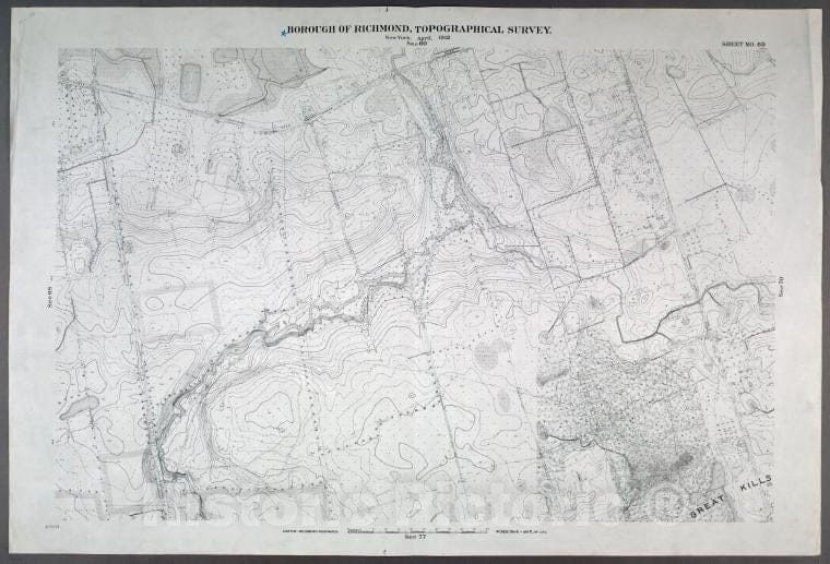 Historic Map - 1906 New York, N.Y. Richmond, Sheet No. 69. [Includes Dewey Avenue And Giffords Lane In Great Kills.] - Vintage Wall Art