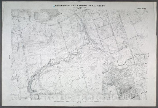 Historic Map - 1906 New York, N.Y. Richmond, Sheet No. 69. [Includes Dewey Avenue And Giffords Lane In Great Kills.] - Vintage Wall Art