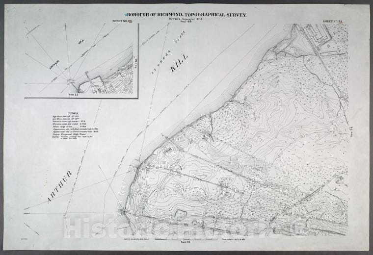 Historic Map - 1906 New York, N.Y. Richmond, [Sheet No. 65. Includesfresh Kills Road And (Port Mobil.)- Sheet No. 73. [Includes International Ultra Marine Works.] - Vintage Wall Art