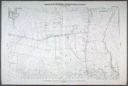 Historic Map - 1906 New York, N.Y. Richmond, Sheet No. 82. [Includes Sharrotts Road, Pleasant Avenue And Kaolin Avenue In Woodrow.] - Vintage Wall Art