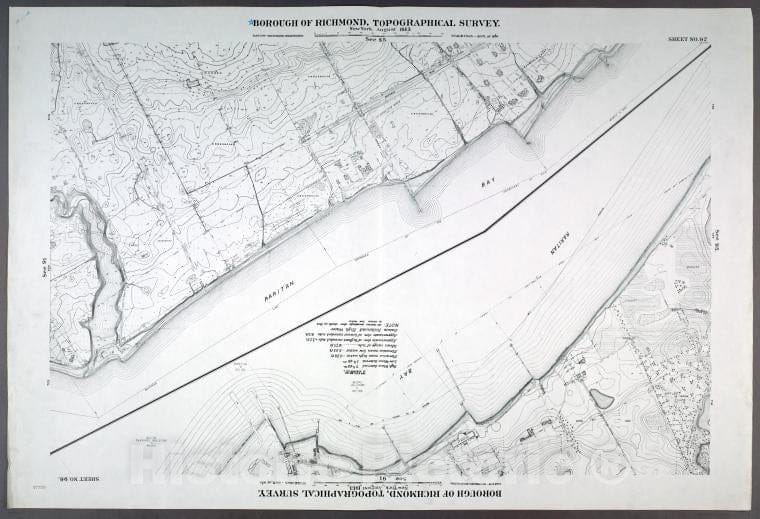 Historic Map - 1906 New York, N.Y. Richmond, (Annadale) Woods Of Arden Road And Southside Boulevard. - Sheet No. 96. Includes Huguenot Ave, And Terra Marine Inn. - Vintage Wall Art