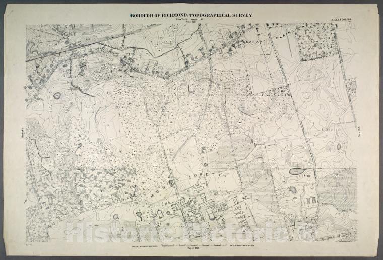 Historic Map - 1906 New York, N.Y. Richmond, Sheet No. 94. [Includes Richmond Valley, Mount Loretto And Pleasant Plains.] - Vintage Wall Art