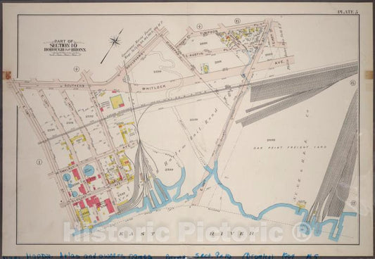 Historic 1904 Map - Plate 5: Part Of Section 10, Borough Of The Bronx. [Bounded By S - Vintage Wall Art