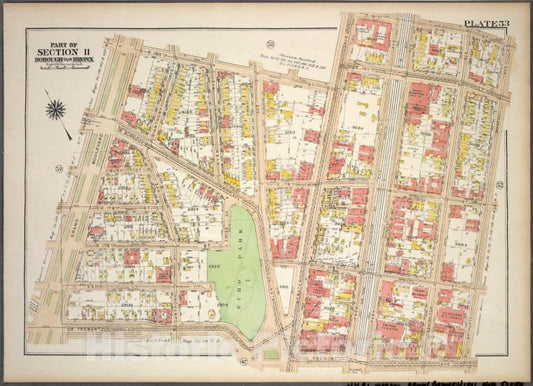 Historic 1921 Map - Plate 53, Part Of Section 11, Borough Of The Bronx. [Bounded By - Vintage Wall Art