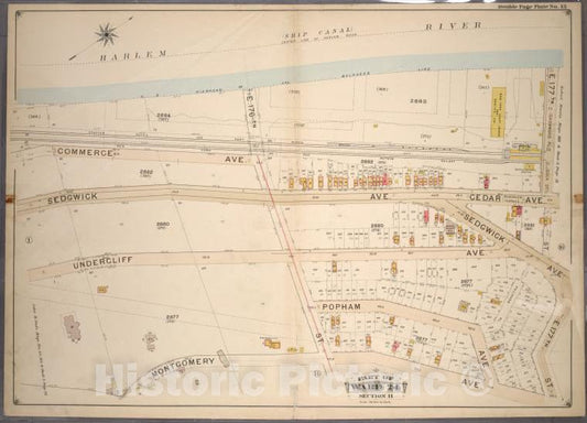 Historic 1901 Map - Double Page Plate No. 15, Part Of Ward 24, Section 11. [Bounded - Bronx (New York, N.Y.) - New York (State) - Vintage Wall Art