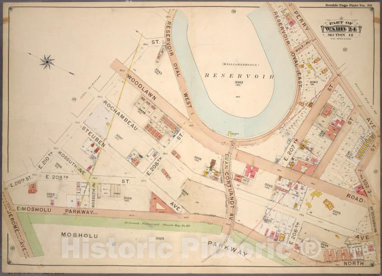 Historic 1901 Map - Double Page Plate No. 36, Part Of Ward 24, Section 12. [Bounded - Bronx (New York, N.Y.) - New York (State) - Vintage Wall Art