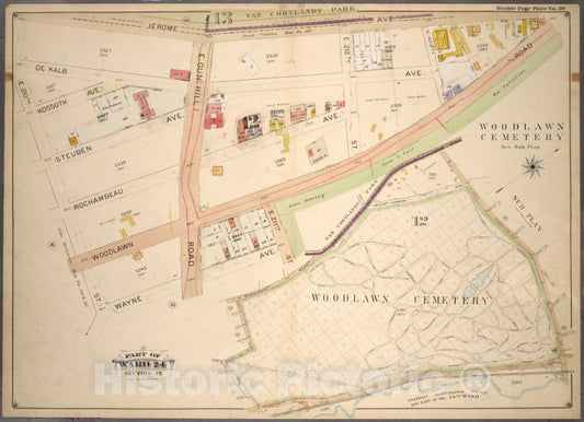 Historic 1901 Map - Double Page Plate No. 39, Part Of Ward 24, Section 12. [Bounded - Bronx (New York, N.Y.) - New York (State) - Vintage Wall Art