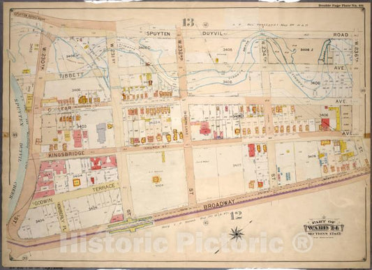 Historic 1901 Map - Double Page Plate No. 48, Part Of Ward 24, Sections 12 & 13: [Bo - Bronx (New York, N.Y.) - New York (State) - Vintage Wall Art