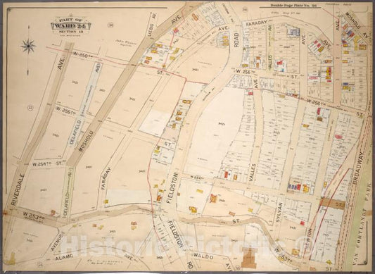 Historic 1901 Map - Double Page Plate No. 56, Part Of Ward 24, Section 13: [Bounded - Bronx (New York, N.Y.) - New York (State) - Vintage Wall Art