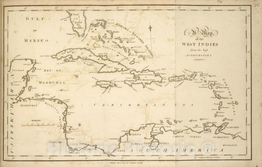 Historic 1794 Map - A Map Of The West Indies, From The Best Authorities. - United States - Vintage Wall Art