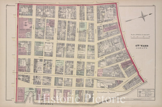 Historic 1876 Map - Plate C - Albany (N.Y.City Atlas Of Albany, New York - Vintage Wall Art