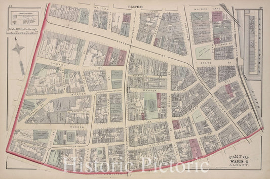 Historic 1876 Map - Plate E - Albany (N.Y.City Atlas Of Albany, New York - Vintage Wall Art