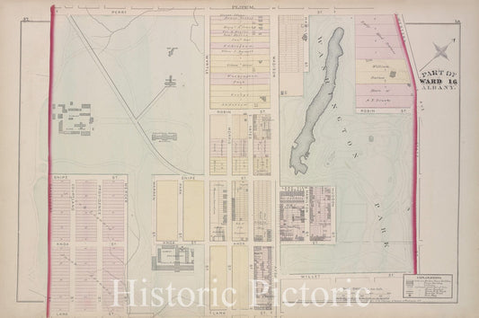 Historic 1876 Map - Plate M - Albany (N.Y.City Atlas Of Albany, New York - Vintage Wall Art