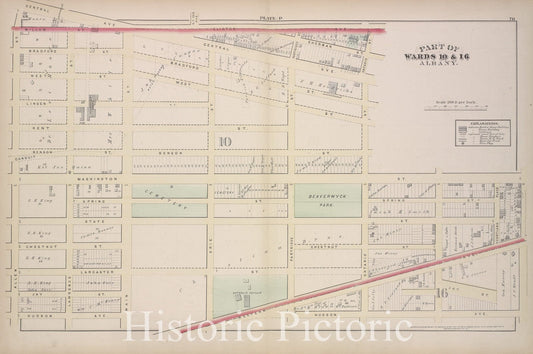 Historic 1876 Map - Plate P - Albany (N.Y.City Atlas Of Albany, New York - Vintage Wall Art