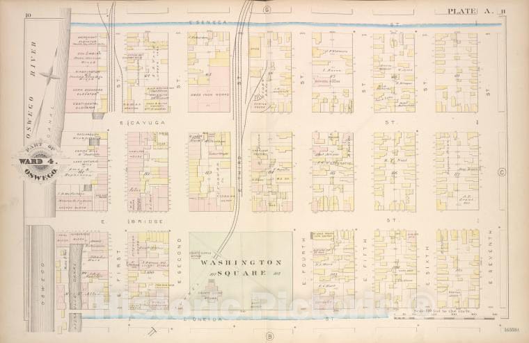 Historic Map - 1880 Oswego, New York (N.Y.), Part Of Ward 4. [Plate A.] - Vintage Wall Art