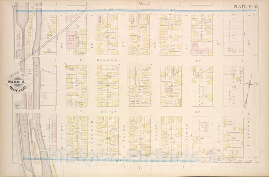 Historic Map - 1880 Oswego, New York (N.Y.), Part Of Ward 6. [Plate B.] - Vintage Wall Art