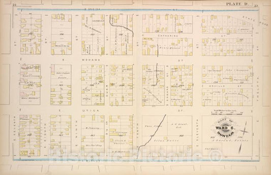 Historic Map - 1880 Oswego, New York (N.Y.), Part Of Ward 6. [Plate D.] - Vintage Wall Art