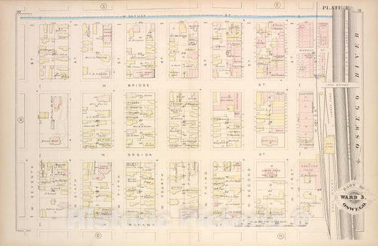 Historic Map - 1880 Oswego, New York (N.Y.), Part Of Ward 3. [Plate F.] - Vintage Wall Art
