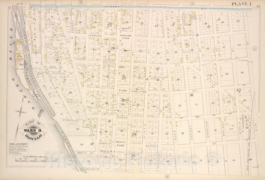 Historic Map - 1880 Oswego, New York (N.Y.), Part Of Ward 8. [Plate I.] - Vintage Wall Art