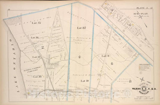 Historic Map - 1880 Oswego, New York (N.Y.), Part Of Ward 2. 4. 6. & 8. [Plate J.] - Vintage Wall Art