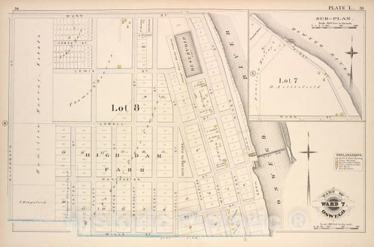 Historic Map - 1880 Oswego, New York (N.Y.), Part Of Ward 7; Sub-Plan. [Plate L.] - Vintage Wall Art