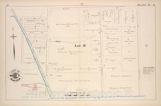 Historic Map - 1880 Oswego, New York (N.Y.), Part Of Ward 7. [Plate M.] - Vintage Wall Art