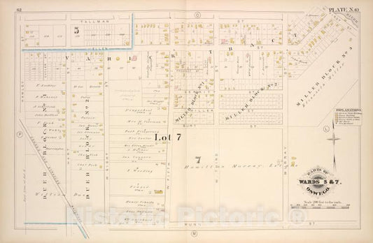 Historic Map - 1880 Oswego, New York (N.Y.), Part Of Ward 5 & 7. [Plate N.] - Vintage Wall Art