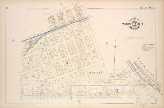 Historic Map - 1880 Oswego, New York (N.Y.), Part Of Ward 3. 5. & 7. [Plate O.] - Vintage Wall Art