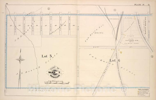 Historic Map - 1880 Oswego, New York (N.Y.), Part Of Ward 7. [Plate P.] - Vintage Wall Art