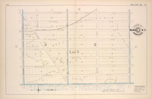 Historic Map - 1880 Oswego, New York (N.Y.), Part Of Ward 3. & 5. [Plate Q.] - Vintage Wall Art