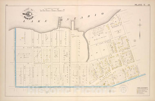 Historic Map - 1880 Oswego, New York (N.Y.), Part Of Ward 1. [Plate T.] - Vintage Wall Art