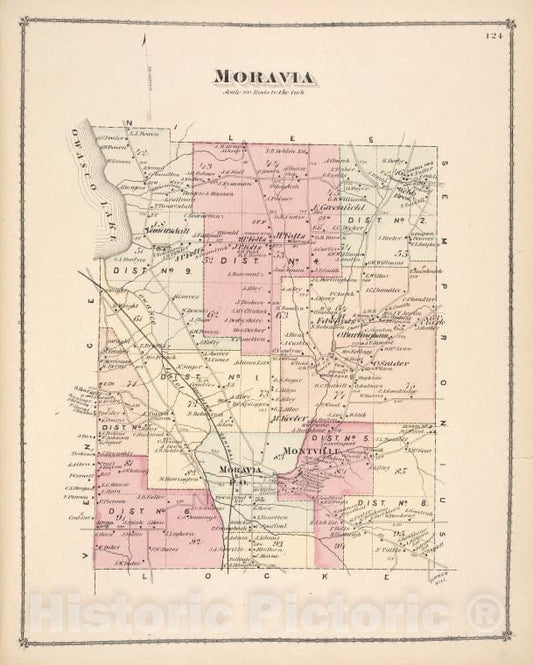Historic Map - Moravia [Township] - Vintage Wall Art