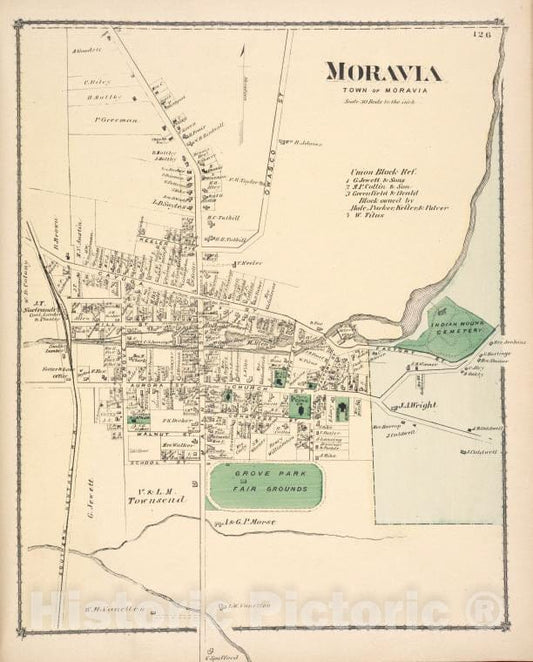 Historic Map - Moravia [Village] - Vintage Wall Art