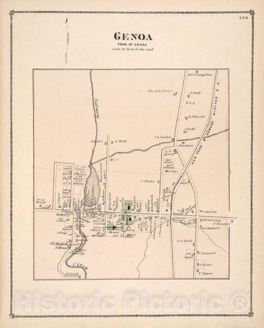 Historic Map - Genoa [Village] - Vintage Wall Art