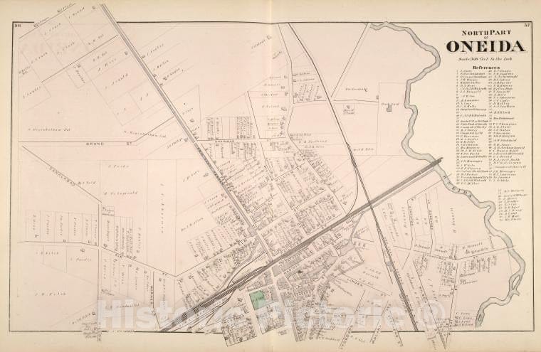 Historic Map - 1875 Madison County (N.Y.), North Part Of Oneida - Vintage Wall Art
